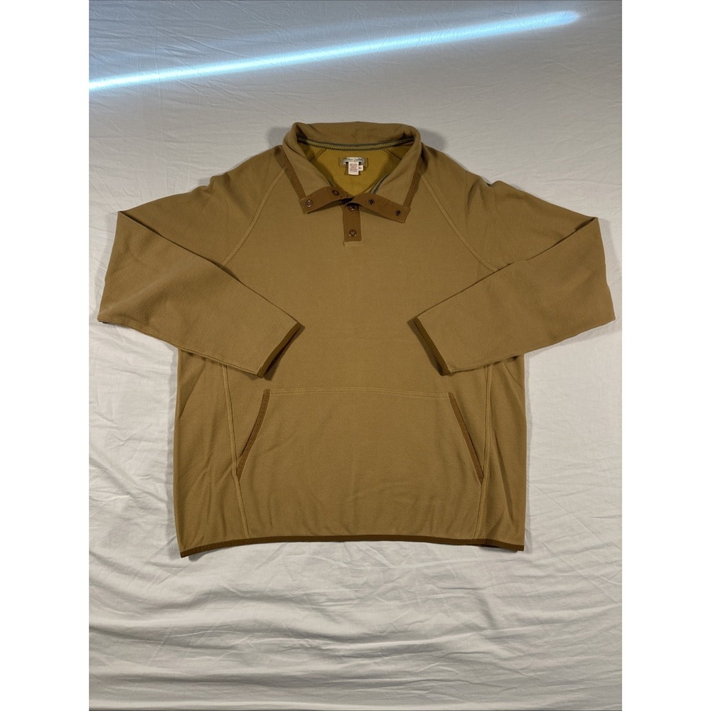 Carbon 2 Cobalt‎ Sweater Men's XL Beige 1/4 Snap Button Pullover Knit Cabincore